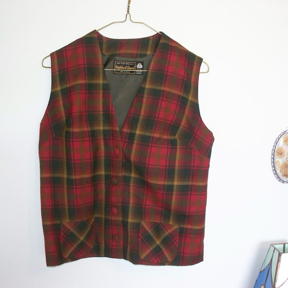 vintage plaid vest